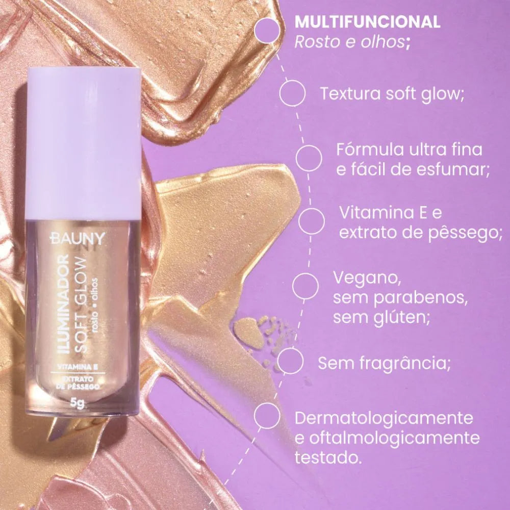 Iluminador Líquido Soft Glow Bauny 5g Tom da maquiagem Sunset
