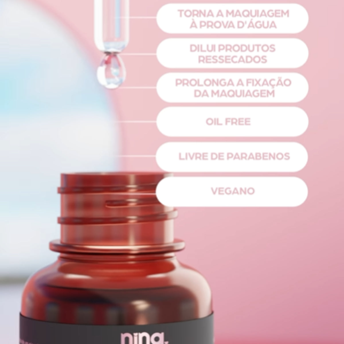 Blindagem Maquiagem Nina Makeup À Prova Dágua Sérum 15ml