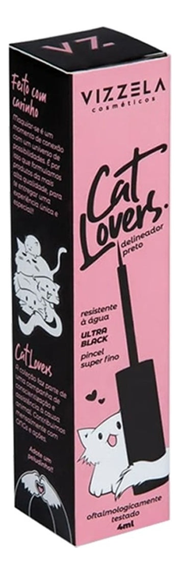 Delineador Liquido Maquiagem Olho Vizzela Cat Lovers Cor Marrom