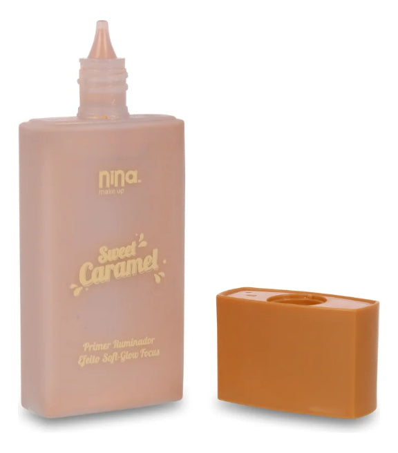 Primer Iluminador Facial Sweet Caramel Nina Makeup Cor Caramelo Bronzeado