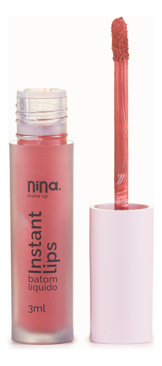 Batom Líquido Instant Lips - Nina Make Up Acabamento Cremoso Cor Magia