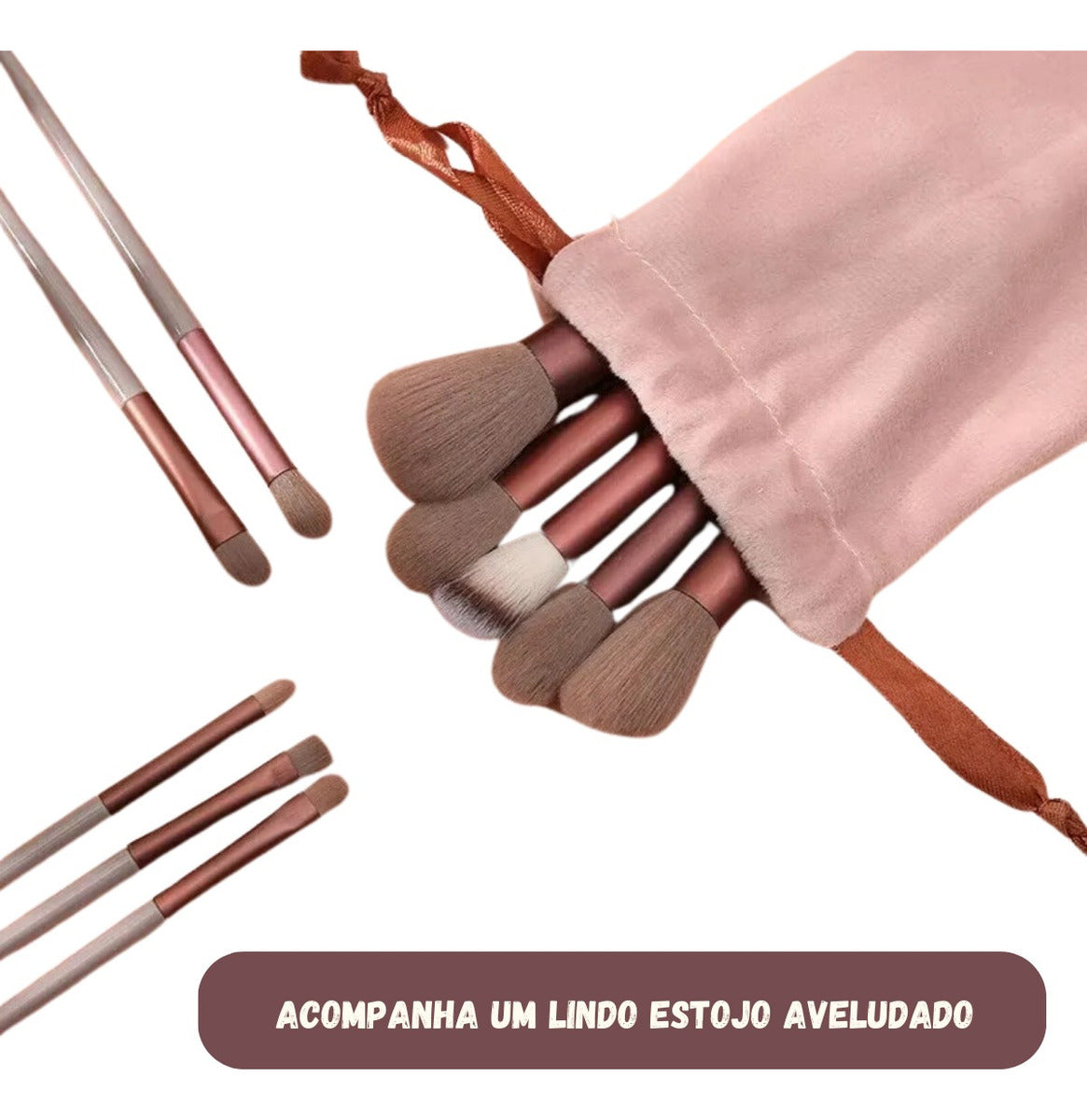 Pincel Maquiagem Kit 13 Peças Profissional Com Estojo