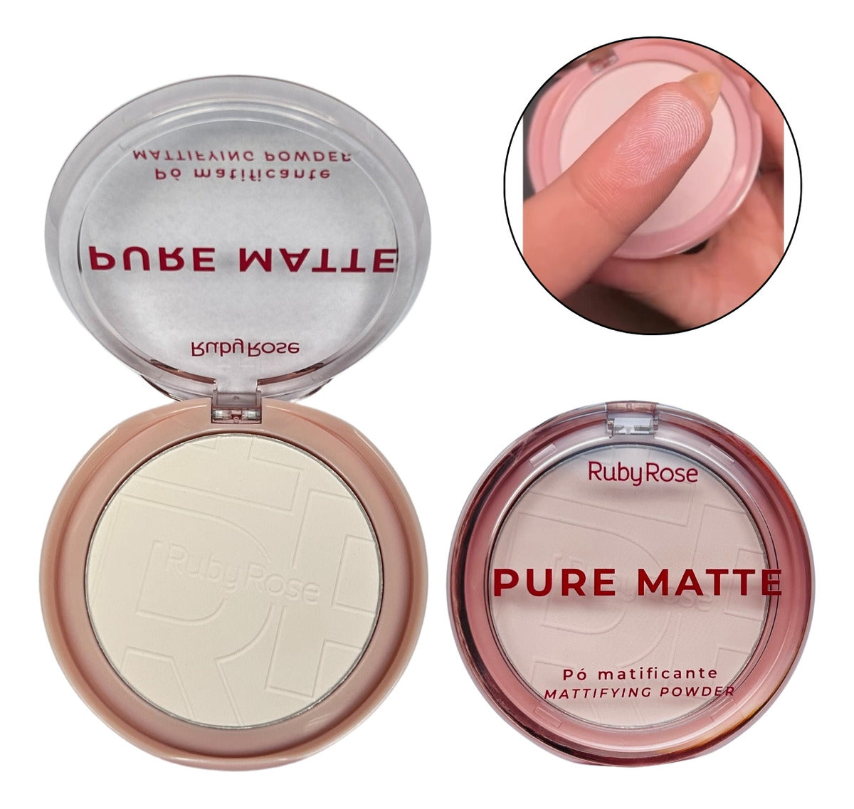 Pó Compacto Pure Matte Ruby Rose Linha Rosa Matificante - 6.5g