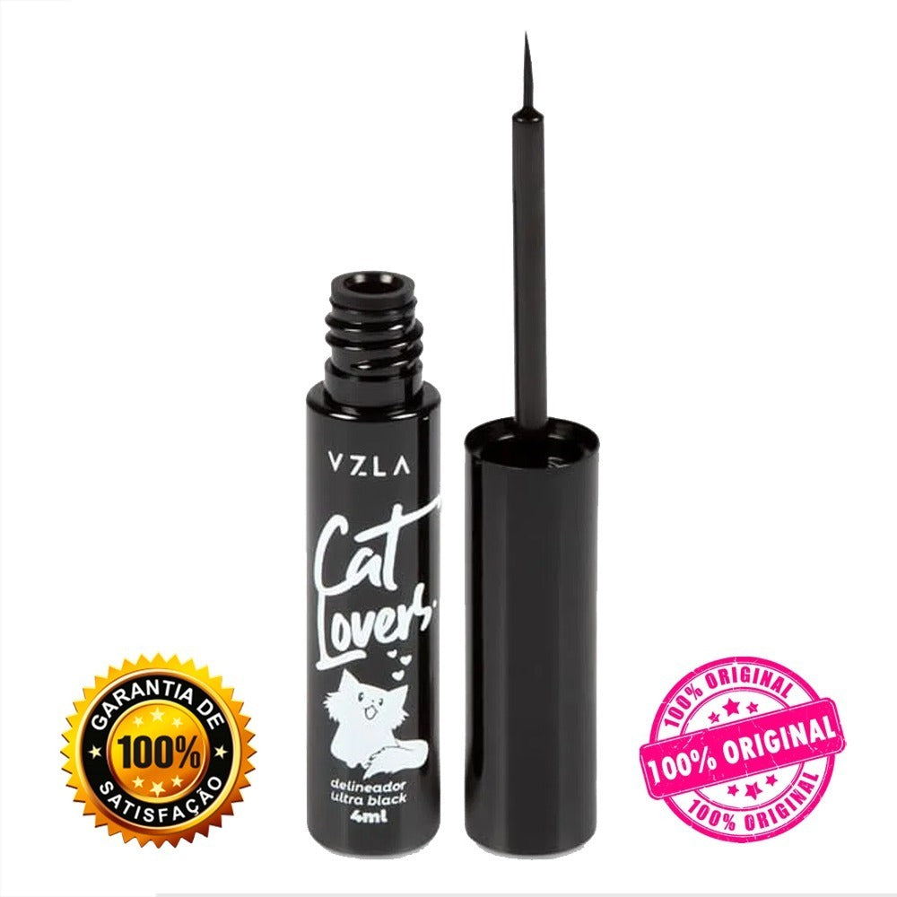 Delineador Liquido Maquiagem Olho Vizzela Cat Lovers Cor Marrom