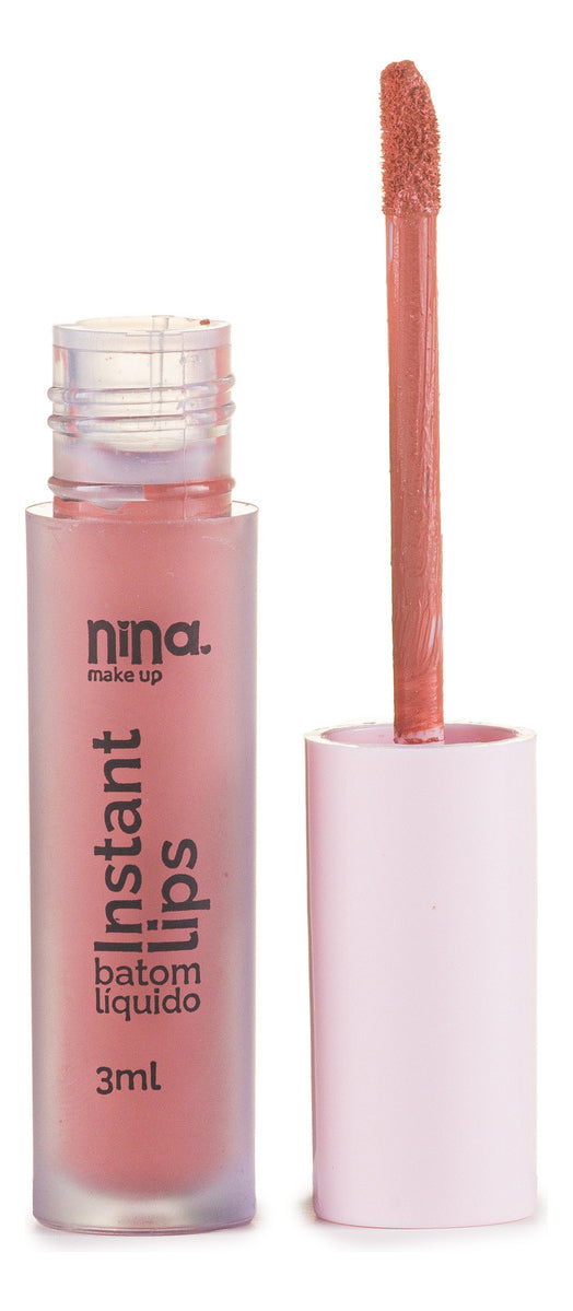 Batom Líquido Instant Lips - Nina Make Up Acabamento Cremoso Cor Essencia