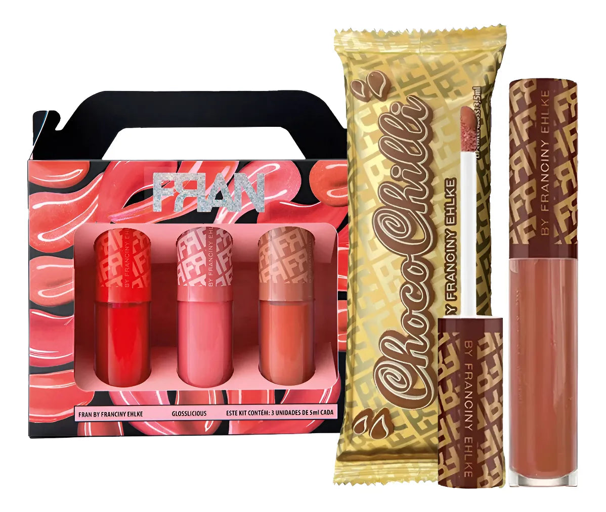 Kit 4 Gloss Fran By Franciny Ehlke Glosslicious + Chocochill