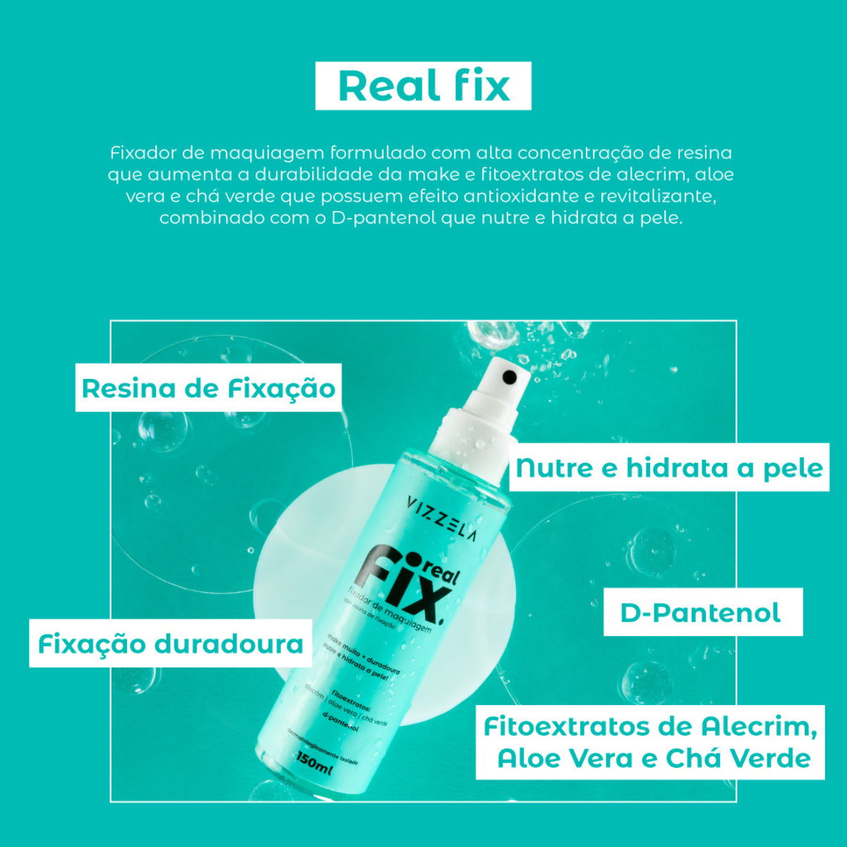 Vizzela Bruma Fixadora De Maquiagem Real Fix 150ml
