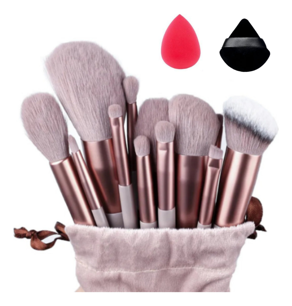 Pincel Maquiagem Kit 13 Peças Profissional Com Estojo