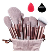 Pincel Maquiagem Kit 13 Peças Profissional Com Estojo
