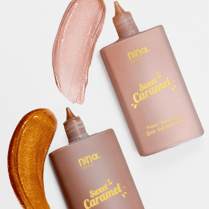 Primer Iluminador Facial Sweet Caramel Nina Makeup Cor Caramelo Bronzeado